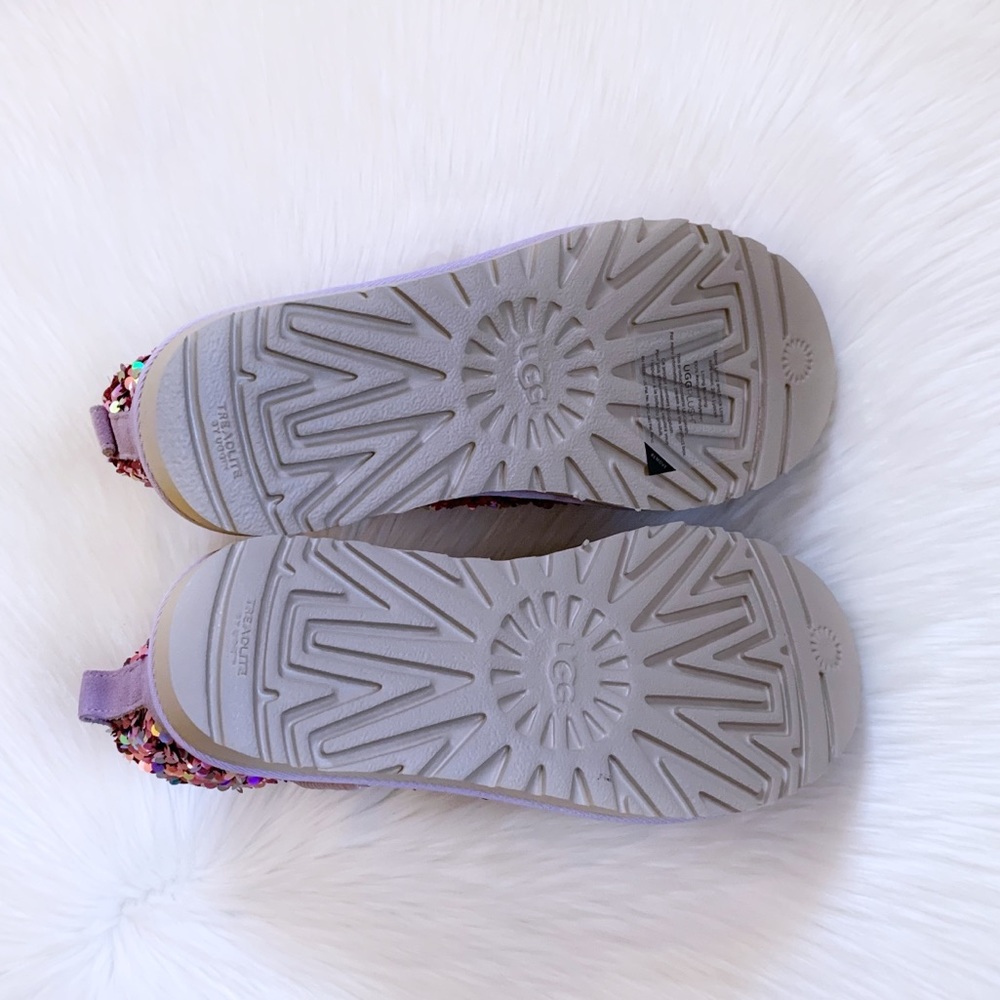 UGG Classic Mini Stellar Sequin Lilac Frost Boots - Picture 8 of 9